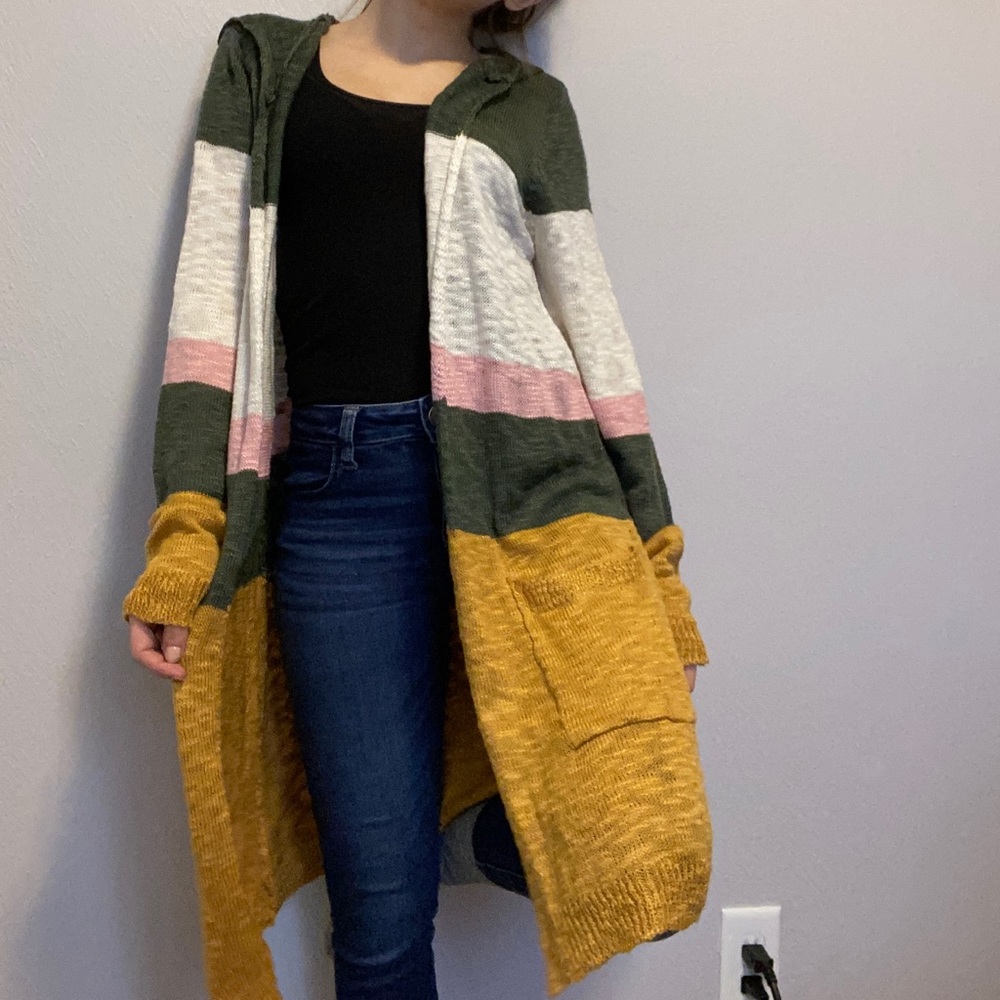 Long multicolored cardigan